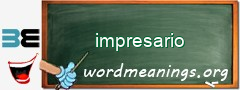 WordMeaning blackboard for impresario